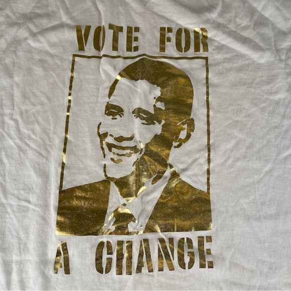 Obama 2008 T-Shirt Vote For A Change Gold Size 2X - Picture 2 of 7